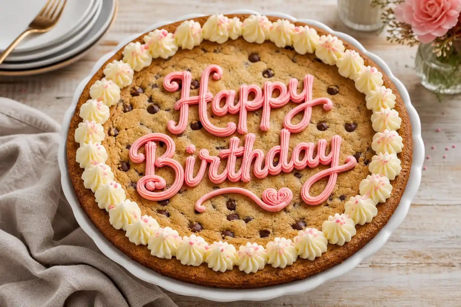Elegant Rustic Cookie Cake