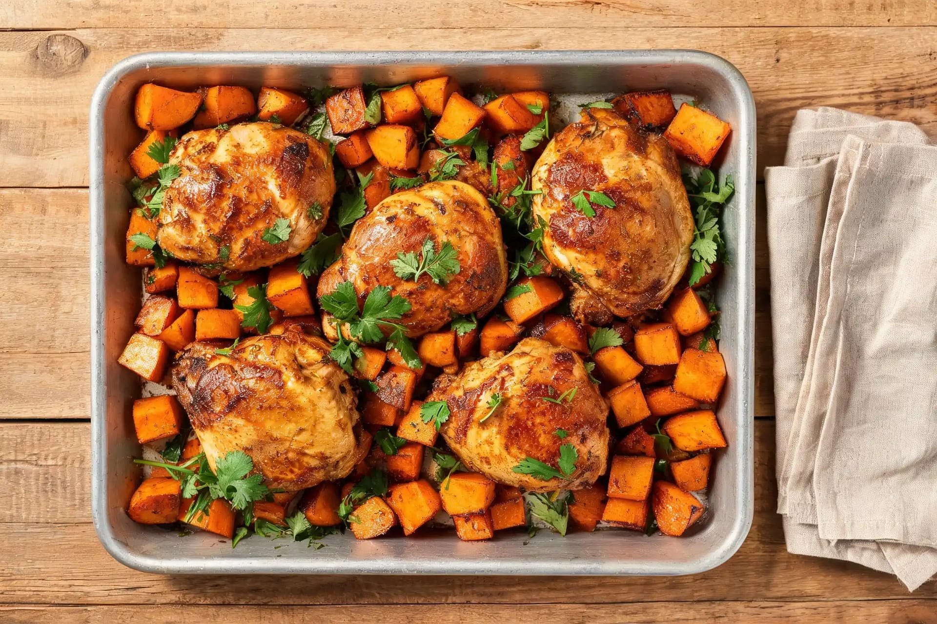 Stunning Fresh Pan Chicken and Sweet Potato